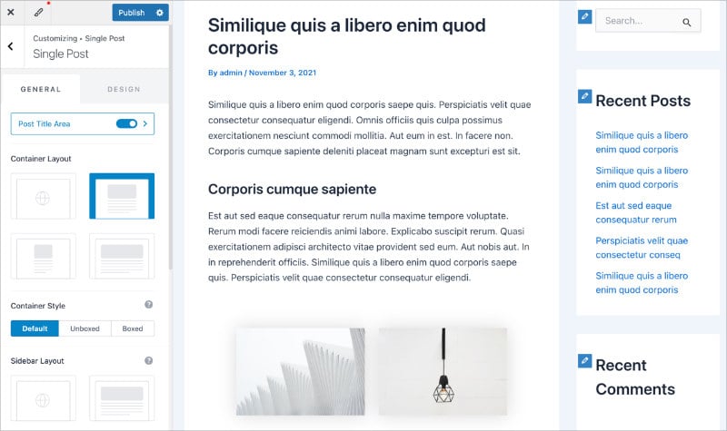 astra-WordPress-customizer - SeedProd Astra WordPress Customizer interface showing live editing for colors and typography.”