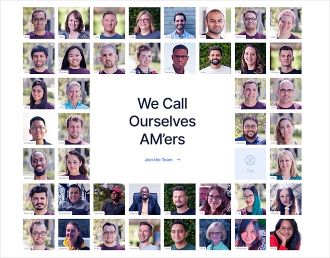 awesome-motive-meet-the-team-page - SeedProd Awesome Motive meet the team page example