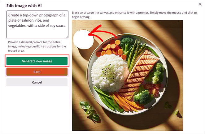 edit-image-with-ai - SeedProd Editing an image with SeedProd AI to adjust style and create variations