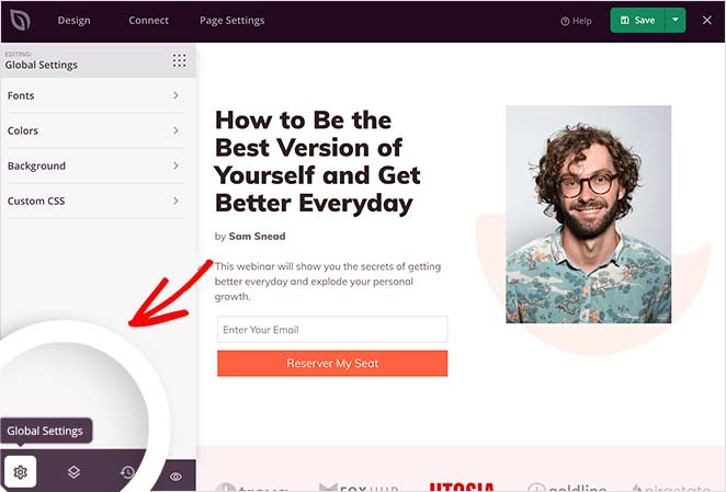 global-landing-page-settings - SeedProd Global WordPress landing page settings