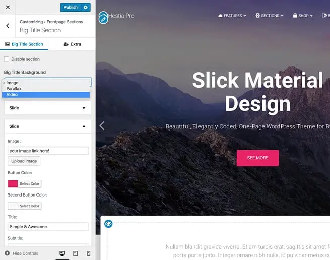 hestia-customizations - SeedProd Hestia customization options