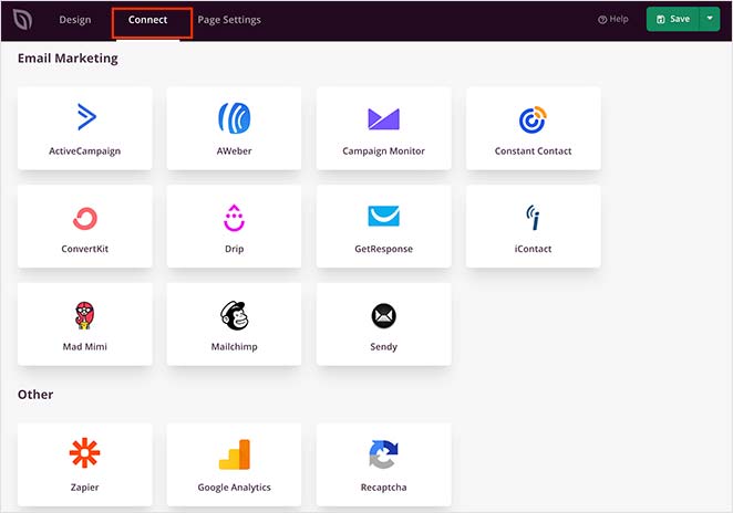 integration-options - SeedProd landing page integrations