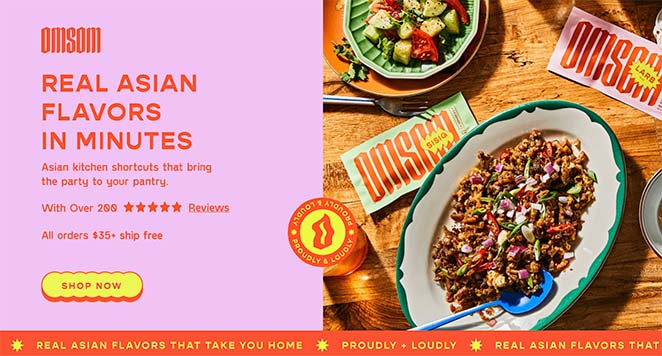 omsom - SeedProd Omsom homepage design