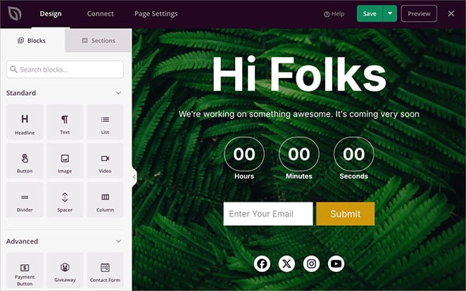 pre-launch-page-template - SeedProd SeedProd coming soon page builder layout