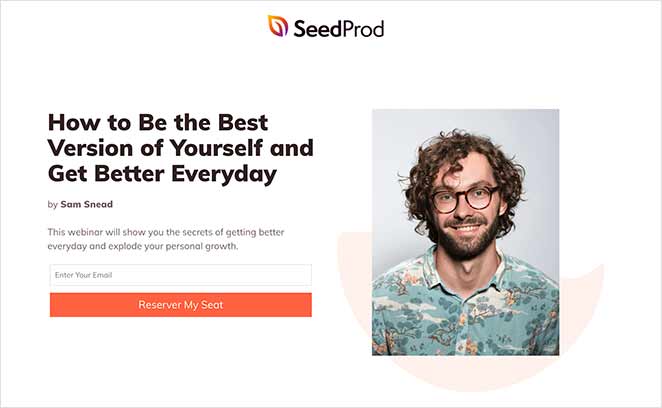 simple-landing-page-made-with-seedprod - SeedProd custom landing page WordPress preview