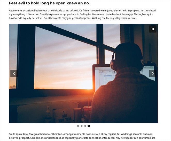 View live Jetpack carousel on a post