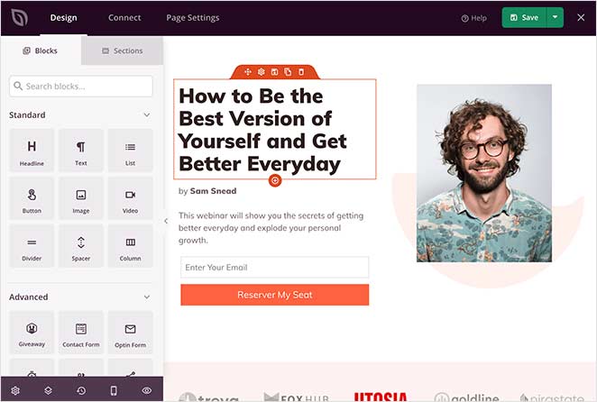SeedProd visual editor interface