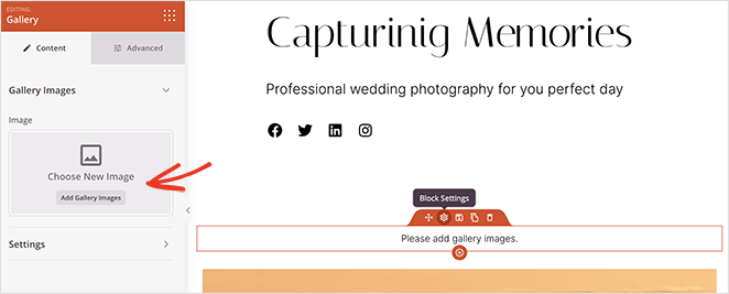 add-gallery-to-photography-website - SeedProd Edit homepage gallery in WordPress