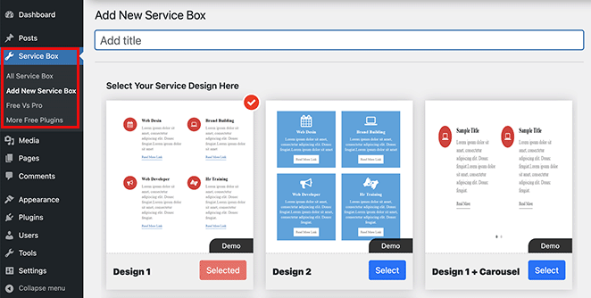 add-new-service-box - SeedProd Start a new service box layout using Service Box plugin in WordPress