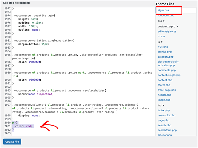 how to add custom CSS in WordPress style.css in theme editor