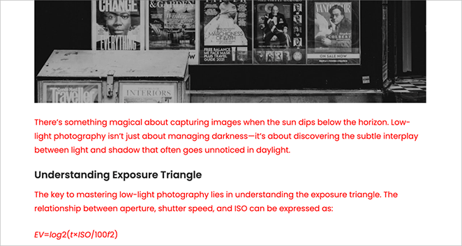 Example of customized CSS by changing style.css file.