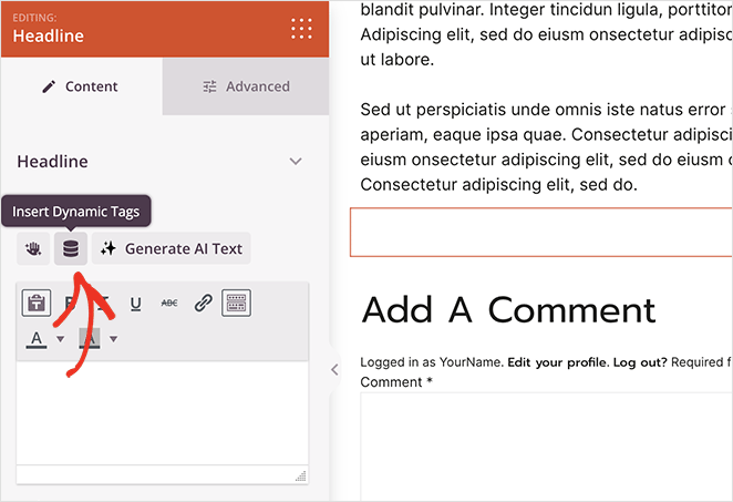 insert-dynamic-tags - SeedProd Insert dynamic tags in SeedProd website builder