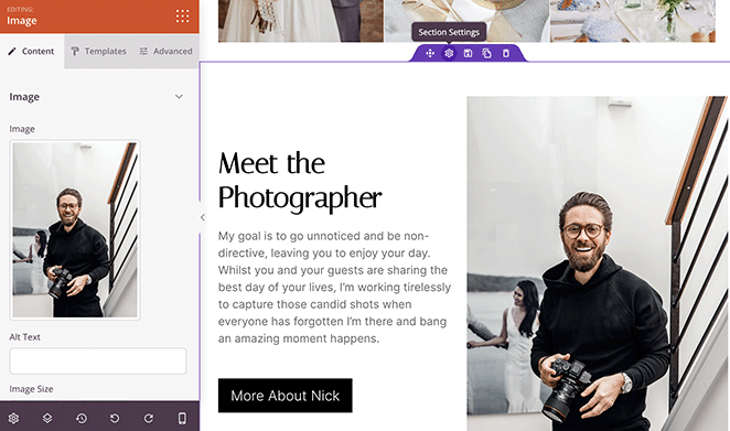 new-custom-page-section - SeedProd New custom homepage template section