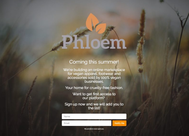 Phloem - SeedProd Phloem coming soon page example