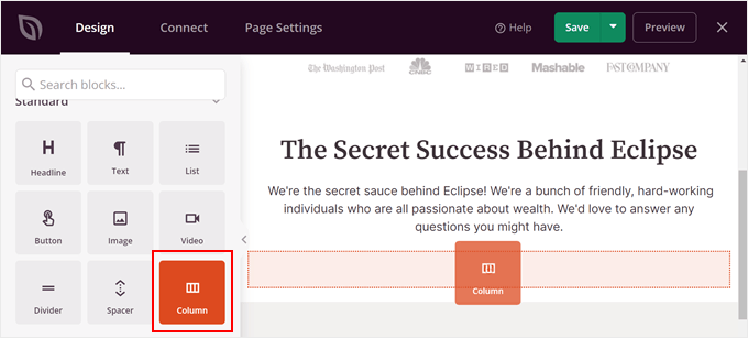 seedprod-column-min - SeedProd Choose the SeedProd column block
