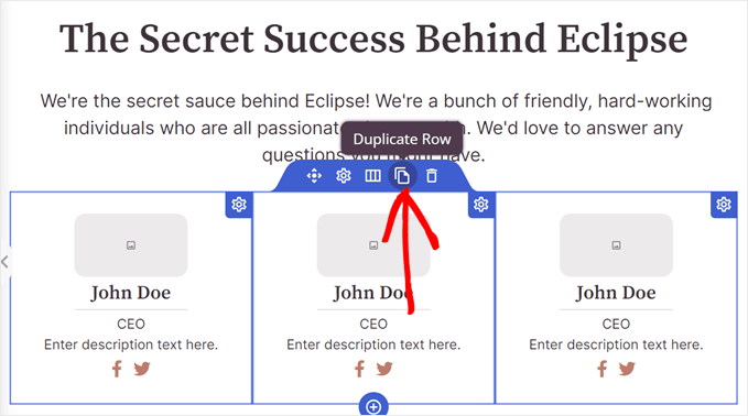 seedprod-duplicate-row-min - SeedProd Duplicating a row in SeedProd