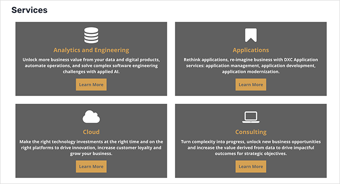 service-box-design-example - SeedProd Finished design of a WordPress service box layout