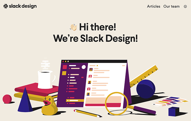 slack-design-blog-landing-page - SeedProd Slack Design blog landing page example