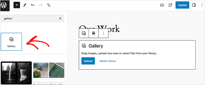 WordPress gallery block