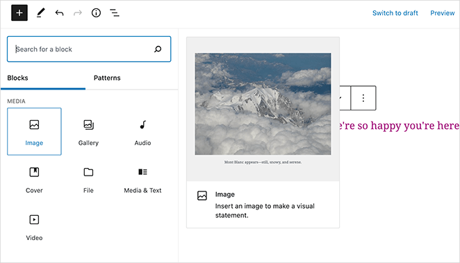 WordPress-image-block - SeedProd Add an image to your home page with the WordPress image block