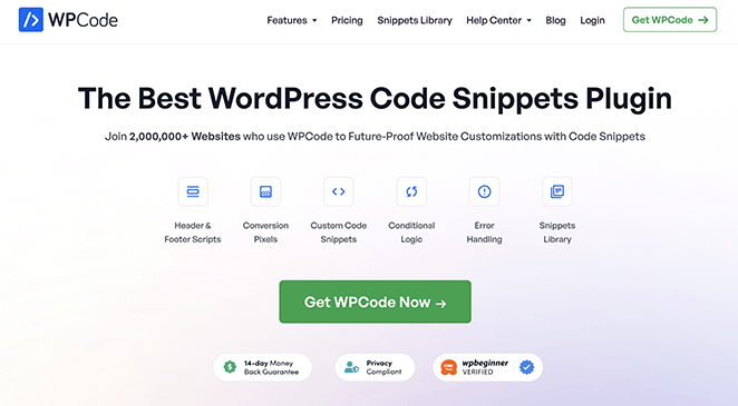 WPCode WordPress code snippets plugin
