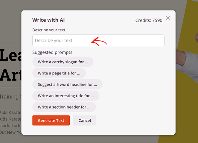 Generate text with AI