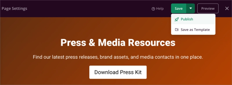 publish-press-page - SeedProd Publish your press page from the SeedProd editor