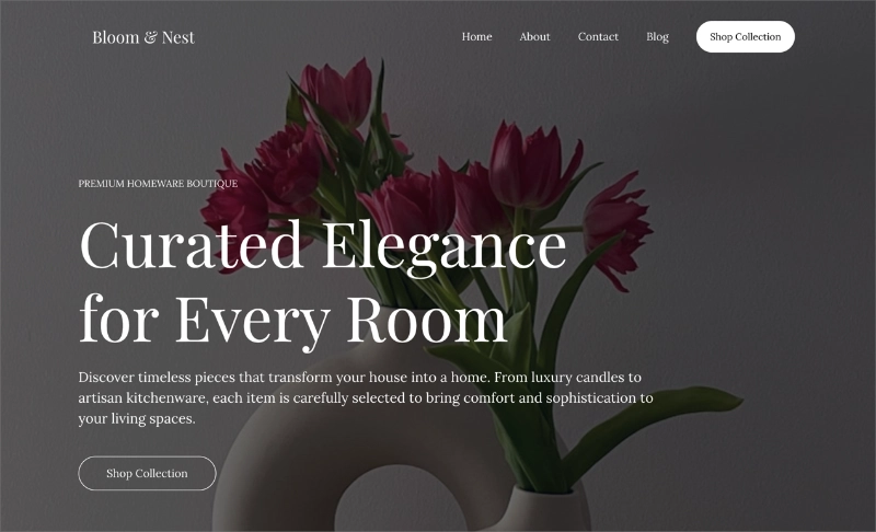Example of a complete WordPress website generated by SeedProd AI in WordPress Playground