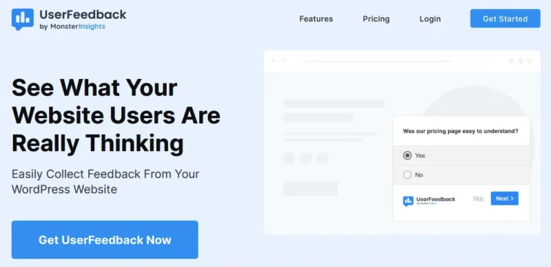 UserFeedback WordPress plugin popup survey example
